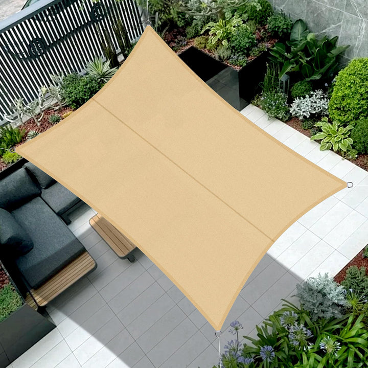 COOL AREA Sonnensegel Wasserdicht Rechteckig 4x5m Sonnenschutz 95% UV Schutz Windschutz,Wasserabweis