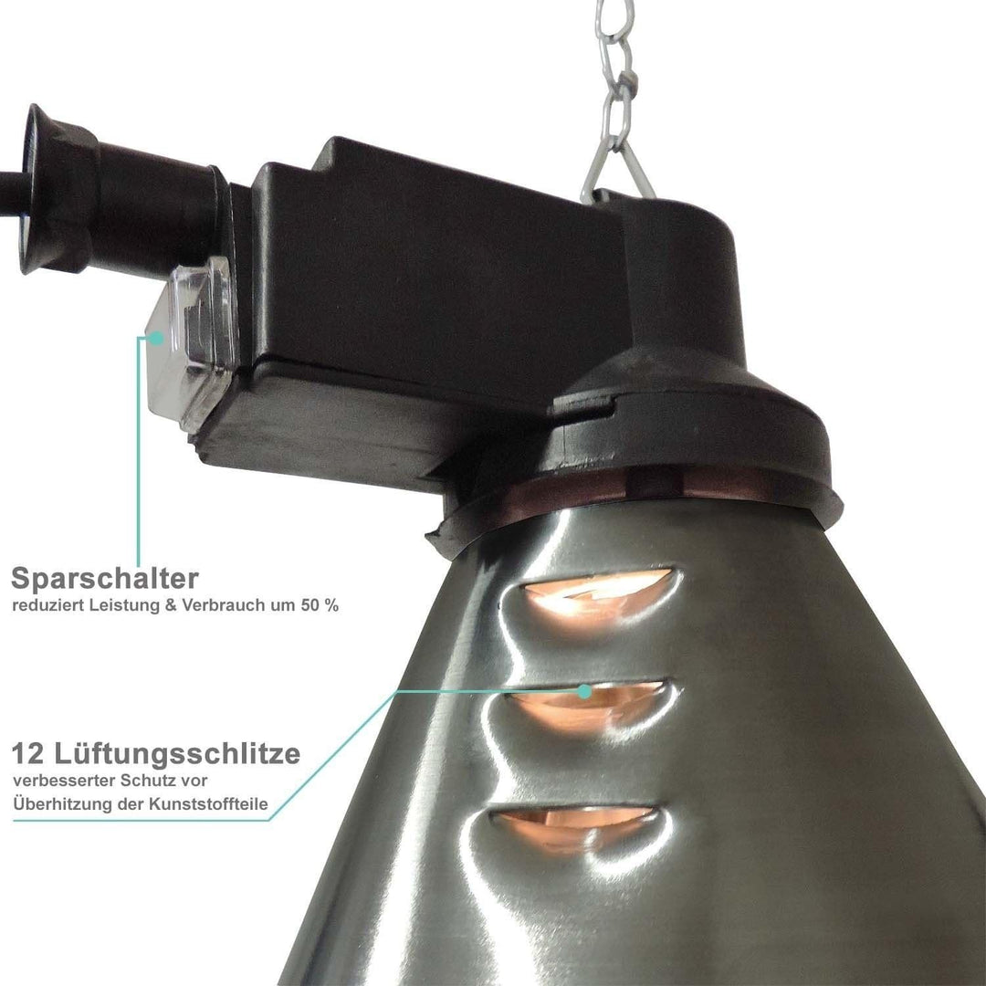 Koll Living Infrarot-Wärmestrahlgerät 150W mit/ohne Leuchtmittel, Kückenlampe, Schweinelampe (2,5 m