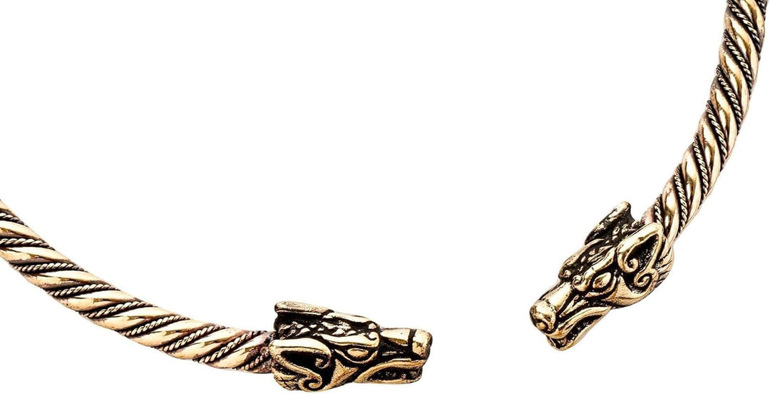 Windalf Vikings Herren Halsreif DRACON Ø 14 cm Vintage Drachen Halsschmuck Handarbeit Hochwertige Br