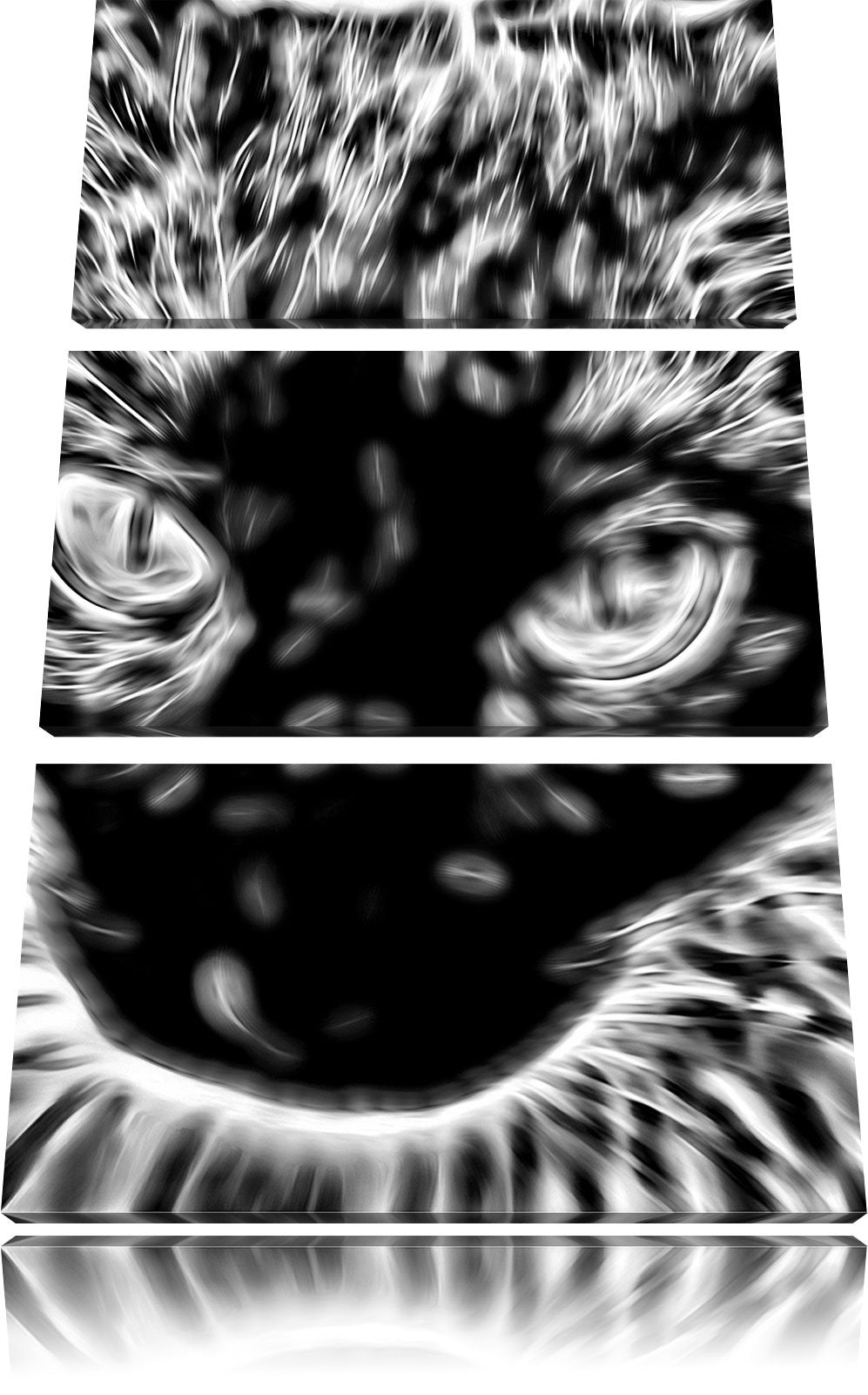 Pixxprint Monocrome, Siamkatze mit blauen Augen 3-Teiler Leinwandbild 120x80 Bild auf Leinwand