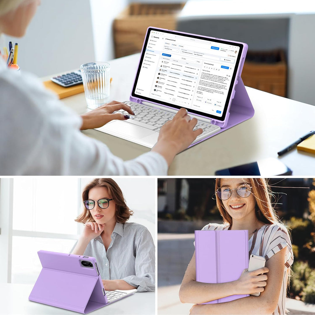FOGARI Tastatur mit Touchpad für Redmi Pad 2, 27,9 cm (11 Zoll) 2025 Hellviolett - Touchpad Redmi Pa