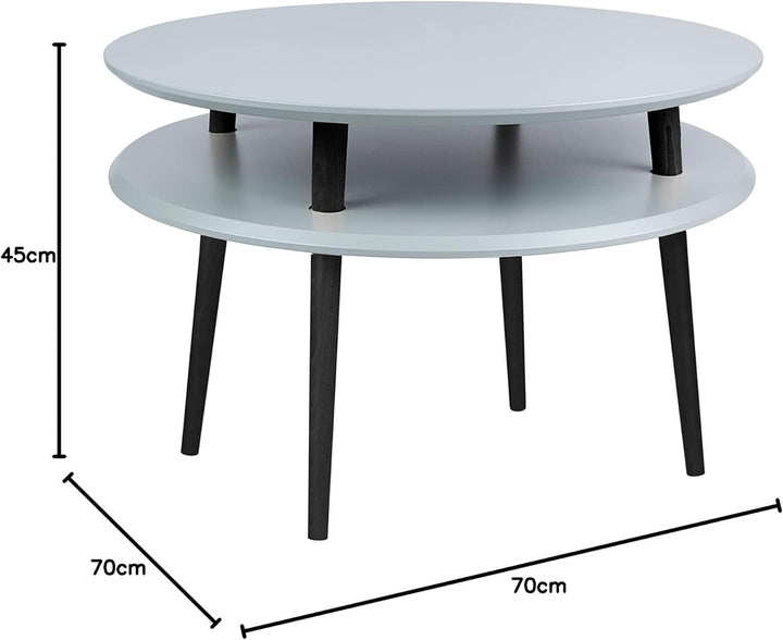 Ragaba UFO Couchtisch Kaffeetisch Wohnzimmertisch Doppelt - Rund -Einfache Montage - 70x45 cm - FSC®