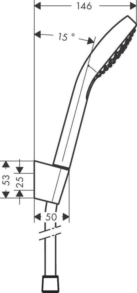 hansgrohe Croma Select S Duschkopf inkl. Duschkopfhalter, 3 Strahlarten, Weiss/Chrom Set mit Brauses