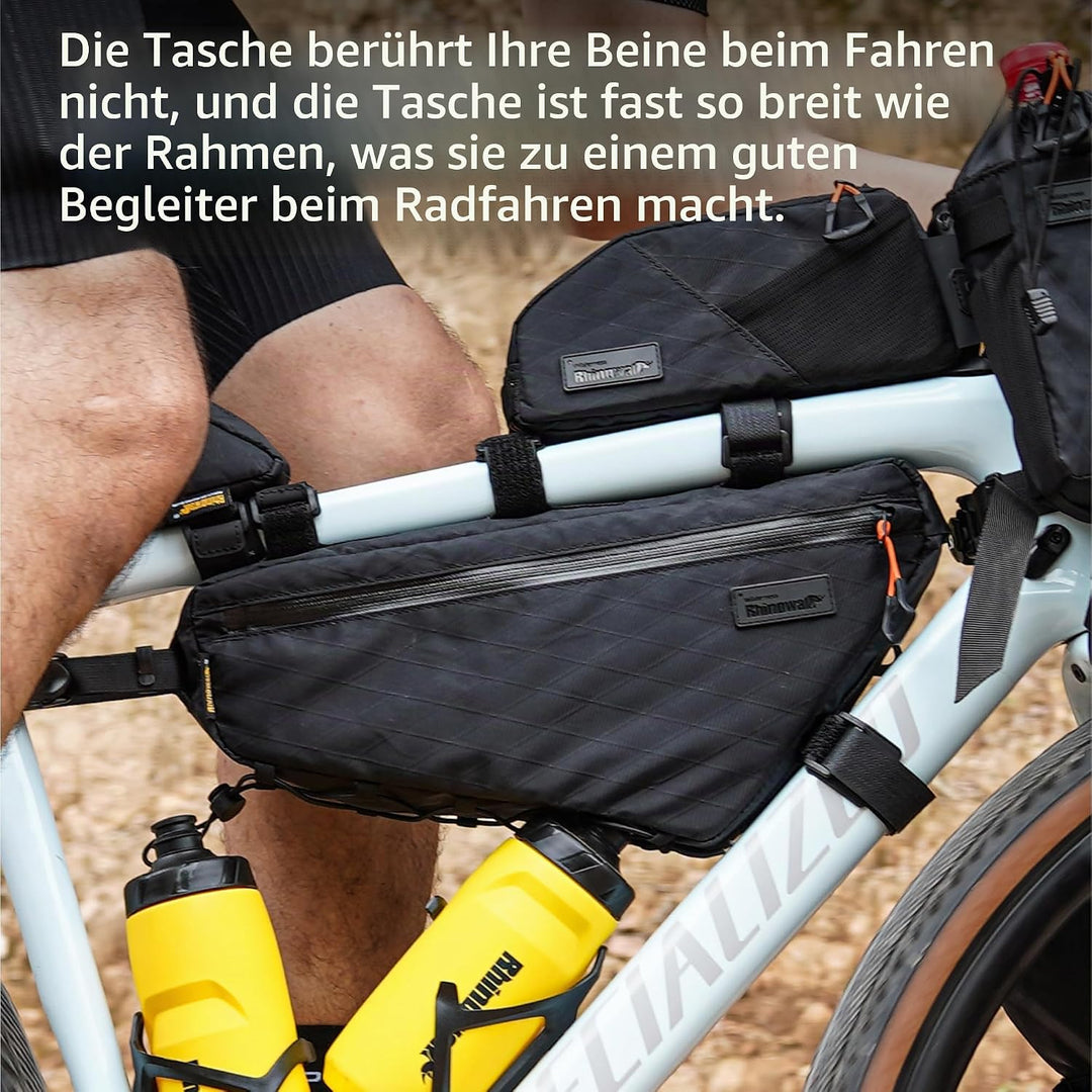 Rhinowalk Fahrrad-Dreieckstasche 2,9L – wasserdichte Rahmentasche mit YKK-Reissverschlüssen, Kabeldu