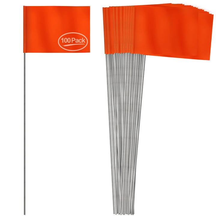Anley Stake Flags – 6,3 x 8,9 cm Vinyl-Markierungsflaggen mit 38,1 cm Stahlstange –Landschaftsbau, u