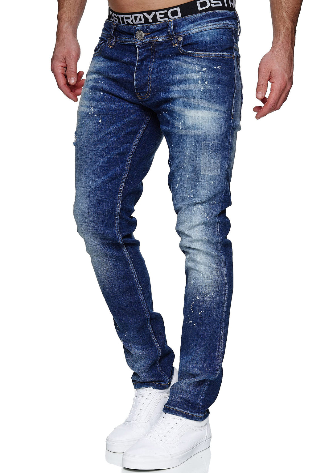 MERISH Jeans Herren Slim Fit Jeanshose Stretch Denim Designer Hose 1507 29W / 32L 1507-3 Dunkelblau,