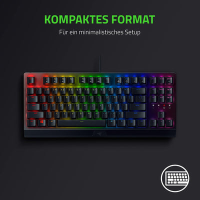 Razer BlackWidow V3 (Yellow Switch) - Gaming Tastatur mit mechanischen Schaltern (Taktil & klickend,