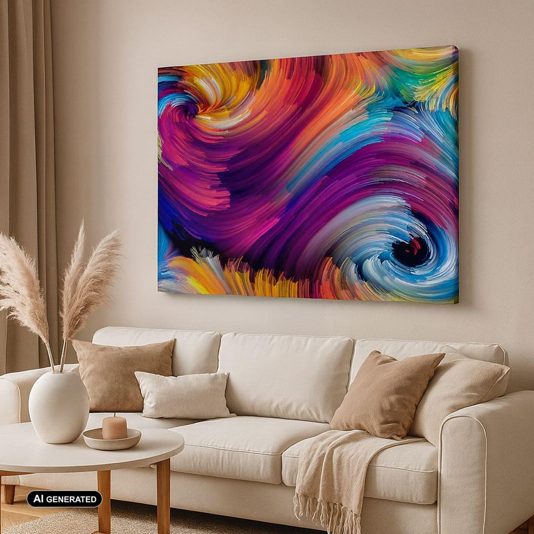 Bilder auf Leinwand 100x70cm Leinwandbild mit Rahmen Abstraktion modern Gross Wanddeko Bild Schlafzi
