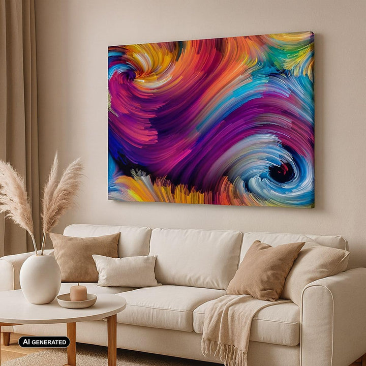 Bilder auf Leinwand 100x70cm Leinwandbild mit Rahmen Abstraktion modern Gross Wanddeko Bild Schlafzi