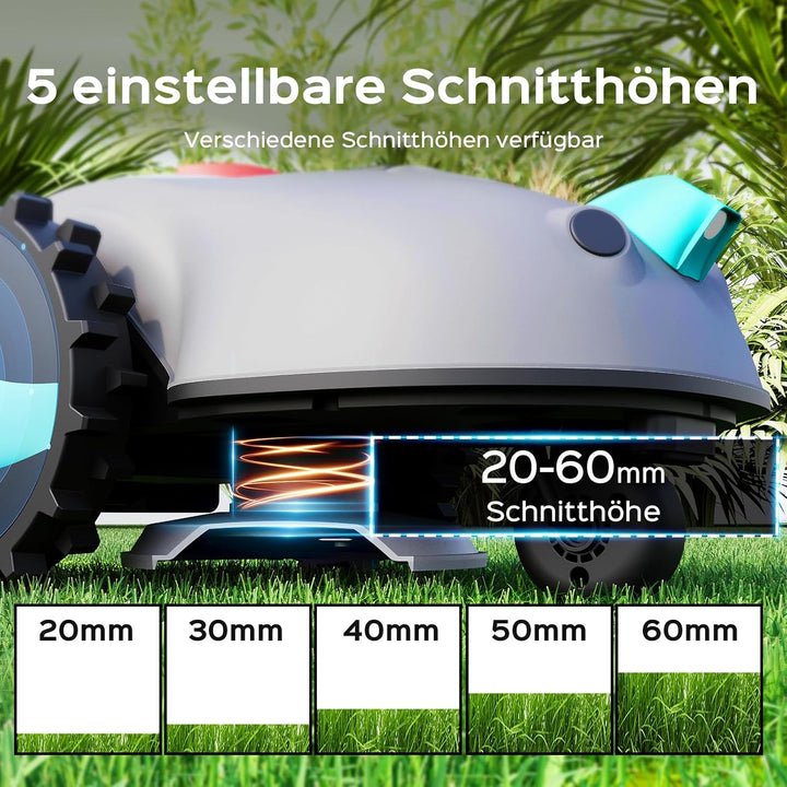 V100 Mähroboter ohne Begrenzungskabel, mit Vision Navigation, 150 Hinderniserkennung, Rasenroboter b