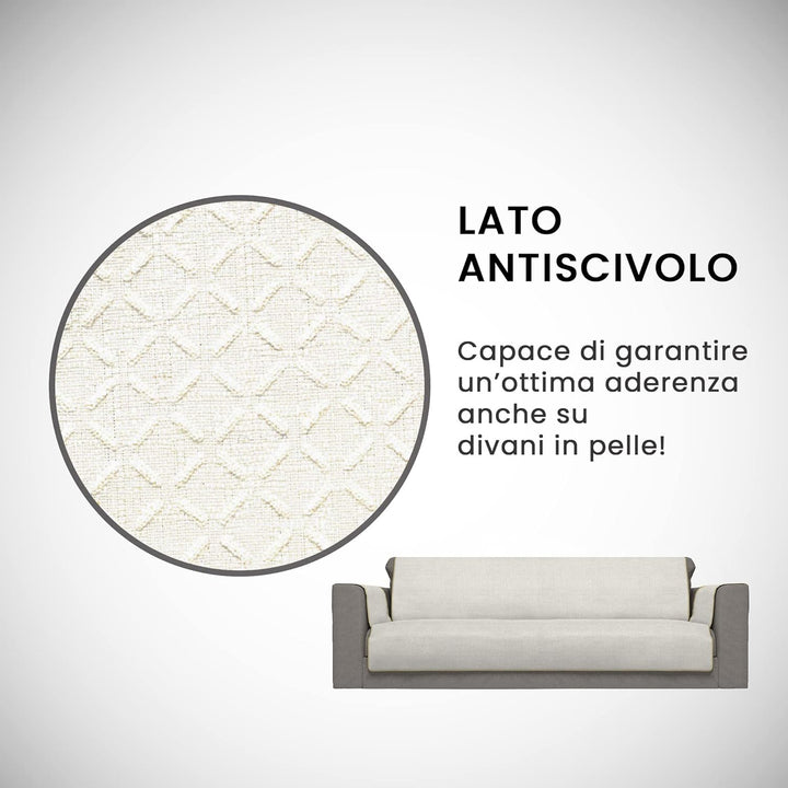 Italian Bed Linen CD-COMFORT-PANNA-4P Komfort-Antigleiten-Sofa-Decke,4 Plätze, Creme 4 Plätze Creme,