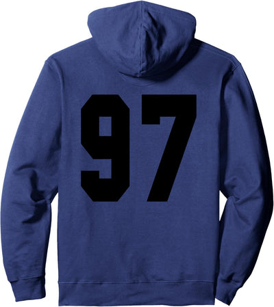 # 97 Team Sports Jersey Front & Back Number Player Fan Pullover Hoodie