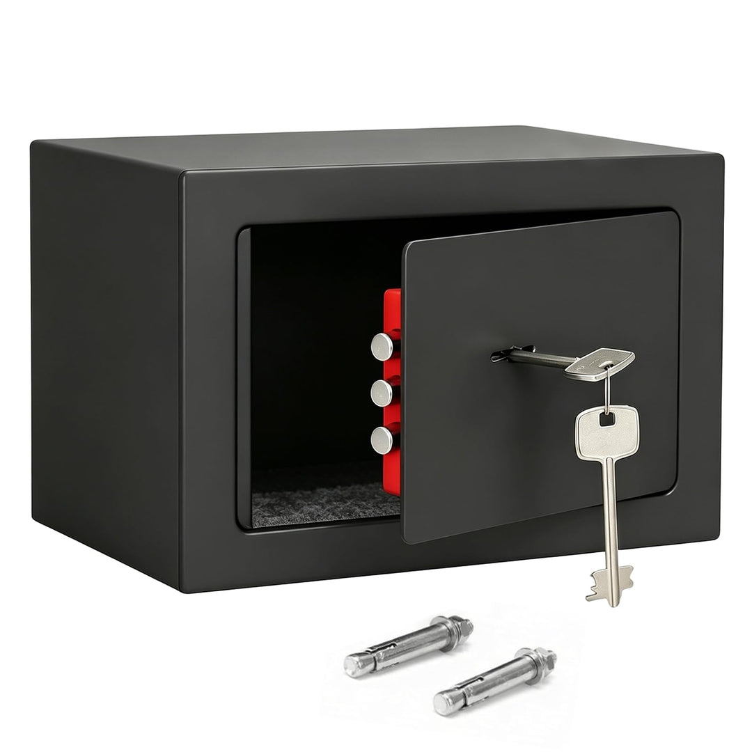 Safe Tresor 23x17x17 cm Mini Tresor Minisafe Möbeltresor mit Einwurfschlitz und Schlüssel, für Barge