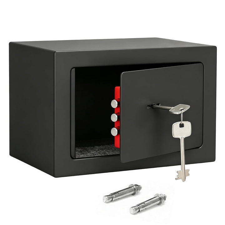 Safe Tresor 23x17x17 cm Mini Tresor Minisafe Möbeltresor mit Einwurfschlitz und Schlüssel, für Barge
