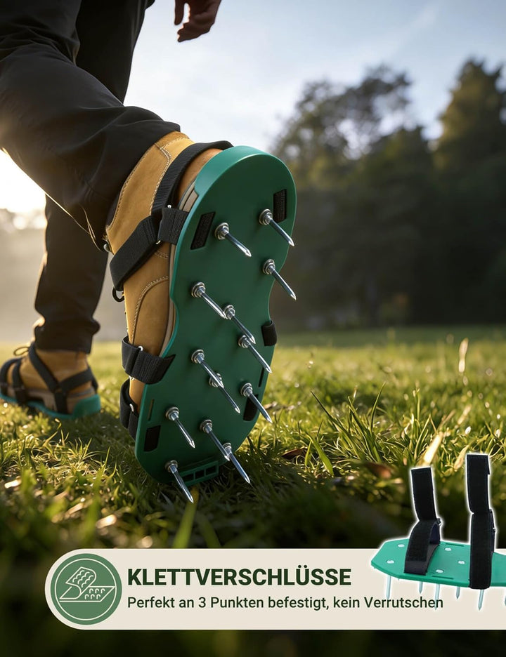 Rasenlüfter Schuhe, nagelschuhe ausgleichsmasse Rasenlüfter Sandalen mit doppelten Spannriemen, schw
