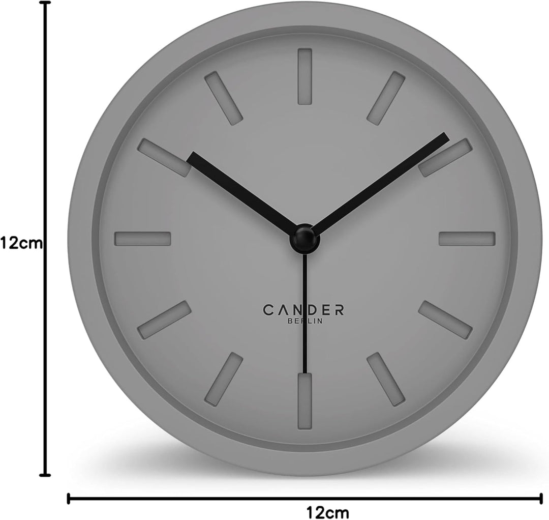 Cander Berlin MNU 2512 K Wecker lautlos ohne Ticken 12 cm analog batteriebetrieben ohne Tickgeräusch
