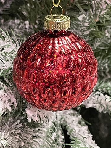 MC-Trend 12er Set edle Luxus Glas Weihnachtskugeln Ø 6cm Weihnachtsbaum Kugeln Christbaumkugeln Weih