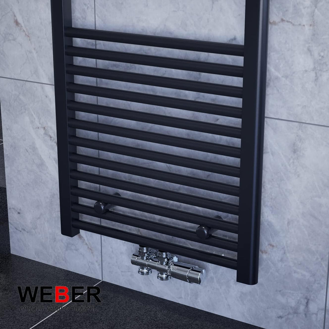 Badheizkörper Heizung Badezimmer Heizkörper alle Grössen Weiss/Anthrazit WEBER (50x120cm, 50x120cm a