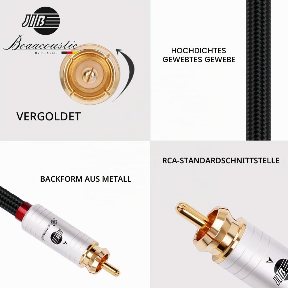 BOAACOUSTIC JIB Digital Kabel Koaxial High end Cinch Subwoofer RCA Coax in Kabel Digitales 75 Ohm S/