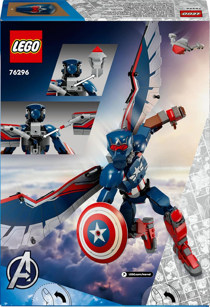LEGO Marvel New Captain America Baufigur, Superhelden Spielzeug für Kinder, baubares Modell und Mini