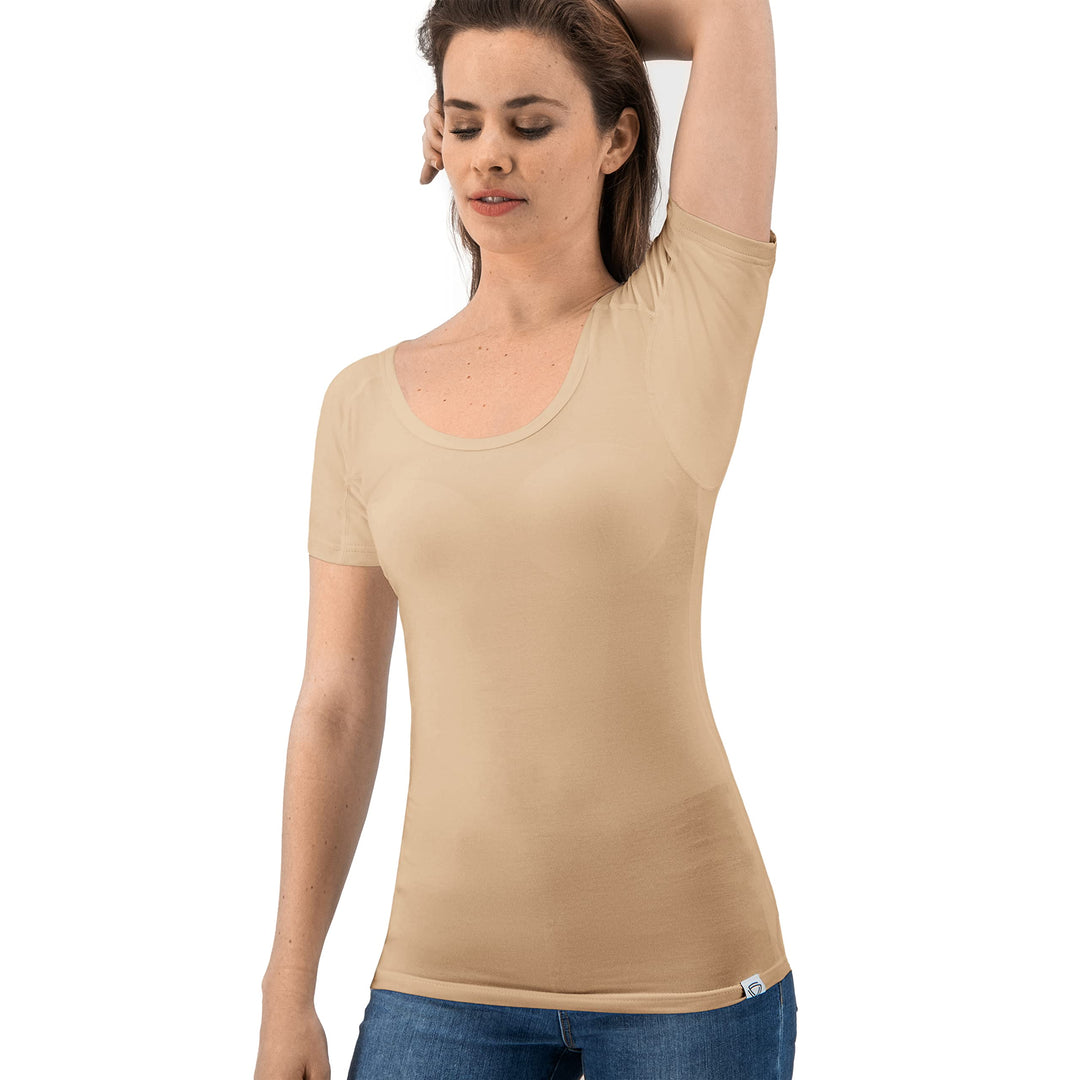 Fibershirts® Anti Schweiss Shirt - T-Shirt gegen Schweissflecken - Anti Schweiss Unterhemd - Mit Arm
