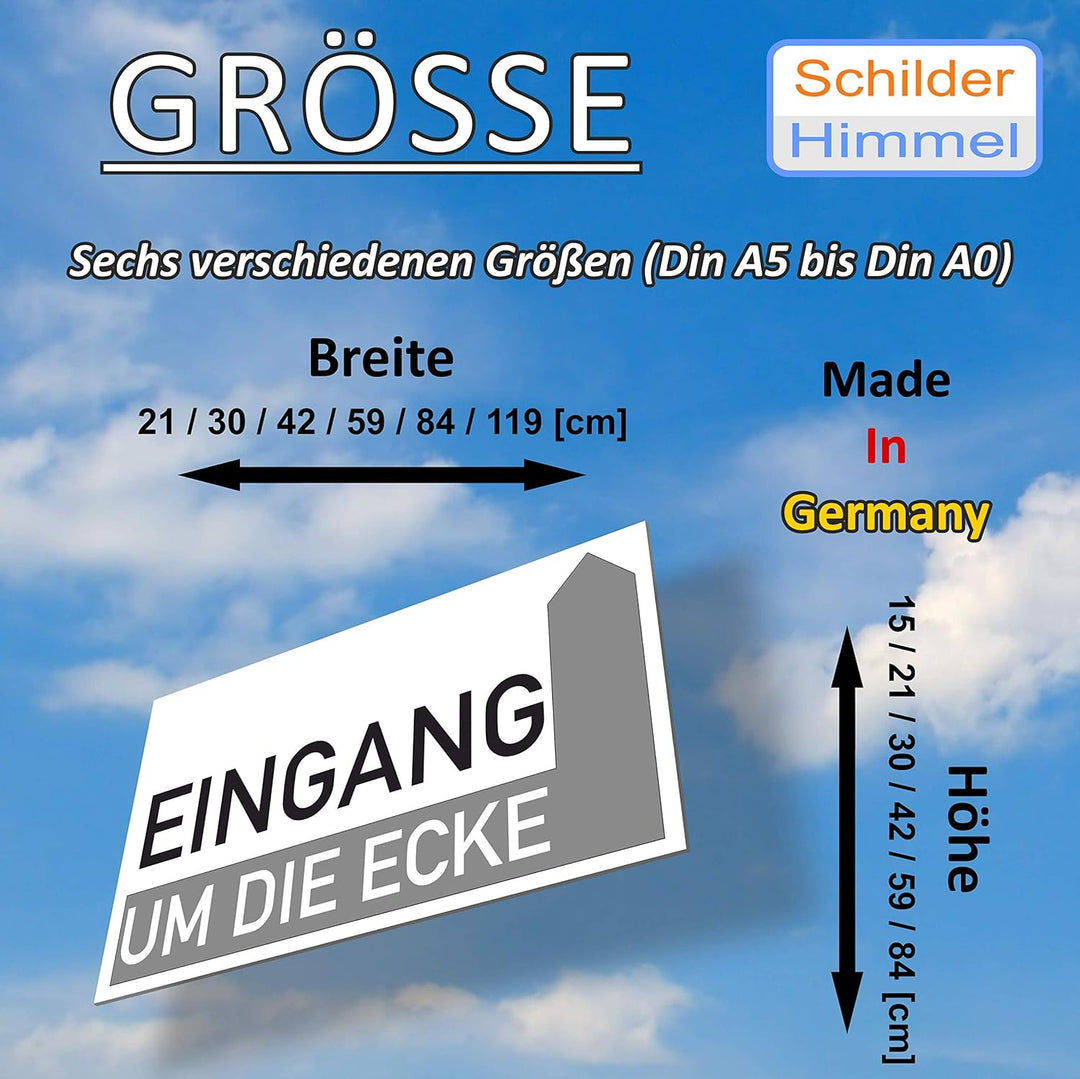 SCHILDER HIMMEL anpassbares Wegweiser Restaurant Schild 59x42cm Kunststoff mit Schrauben, Eingang re