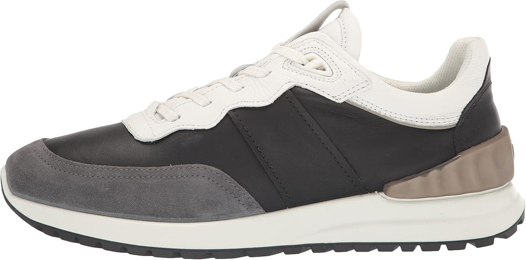 ECCO Herren Astir Retro Sneaker 41/41.5 EU Magnet Schwarz Hellweiã Vetiver, 41/41.5 EU Magnet Schwar