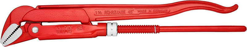 KNIPEX Rohrzange 45 Grad abgewinkeltes Maul, Chrom-Vanadium, rot pulverbeschichtet, 430 mm, 83 20 01