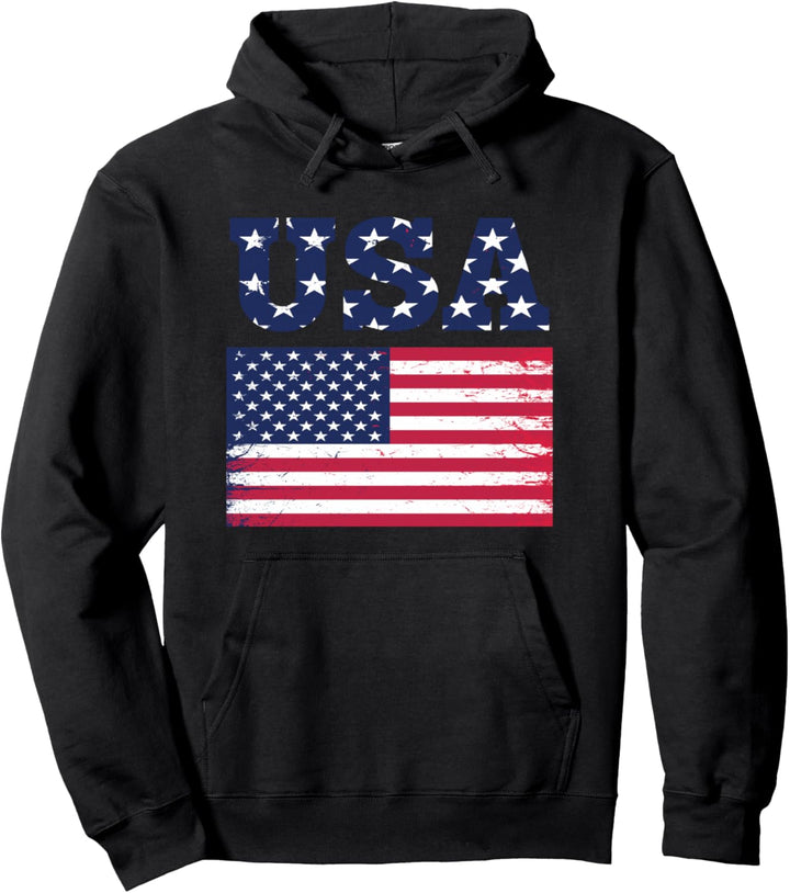 USA-Name mit amerikanischer Flagge für Amerikaner Pullover Hoodie