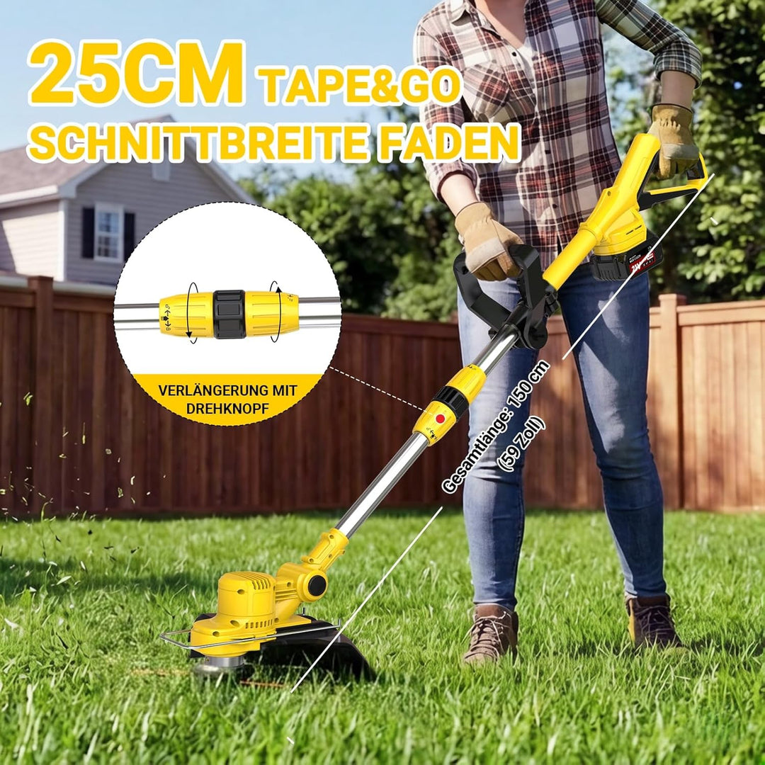 Akku Rasentrimmer für Makita Akkus, Rasentrimmer mit Akku 21V, Rasentrimmer mit Unkrautbürste, Freis