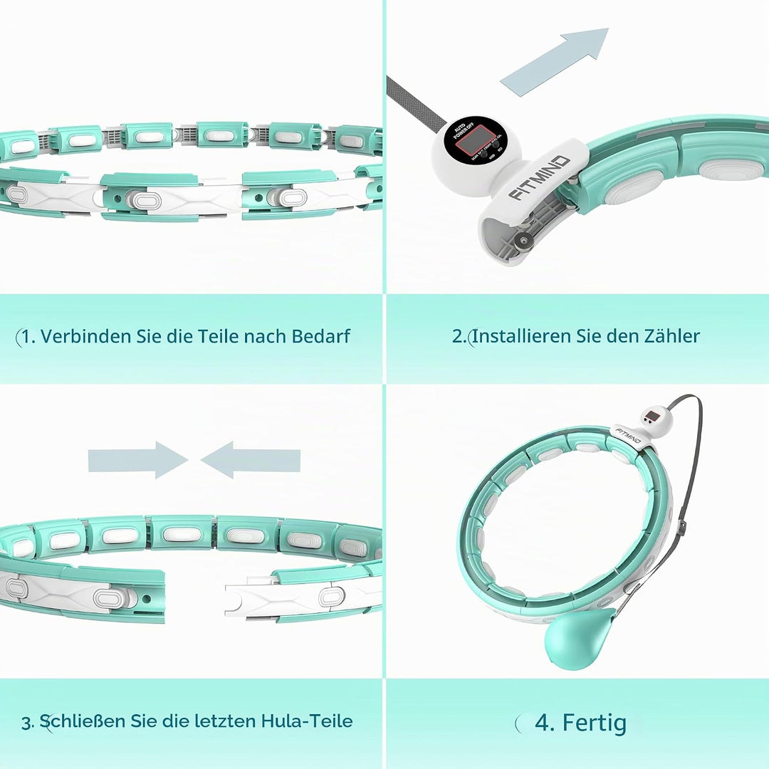 Smart Hula Hoop Reifen Erwachsene, Hula Hoop mit Gewicht Kugel, Hoola Hoop zum Abnehmen für Anfänger