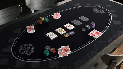 Bullets Playing Cards Heads-Up Pokermatte schwarz in 80 x 80cm für den eigenen Pokertisch - Deluxe P