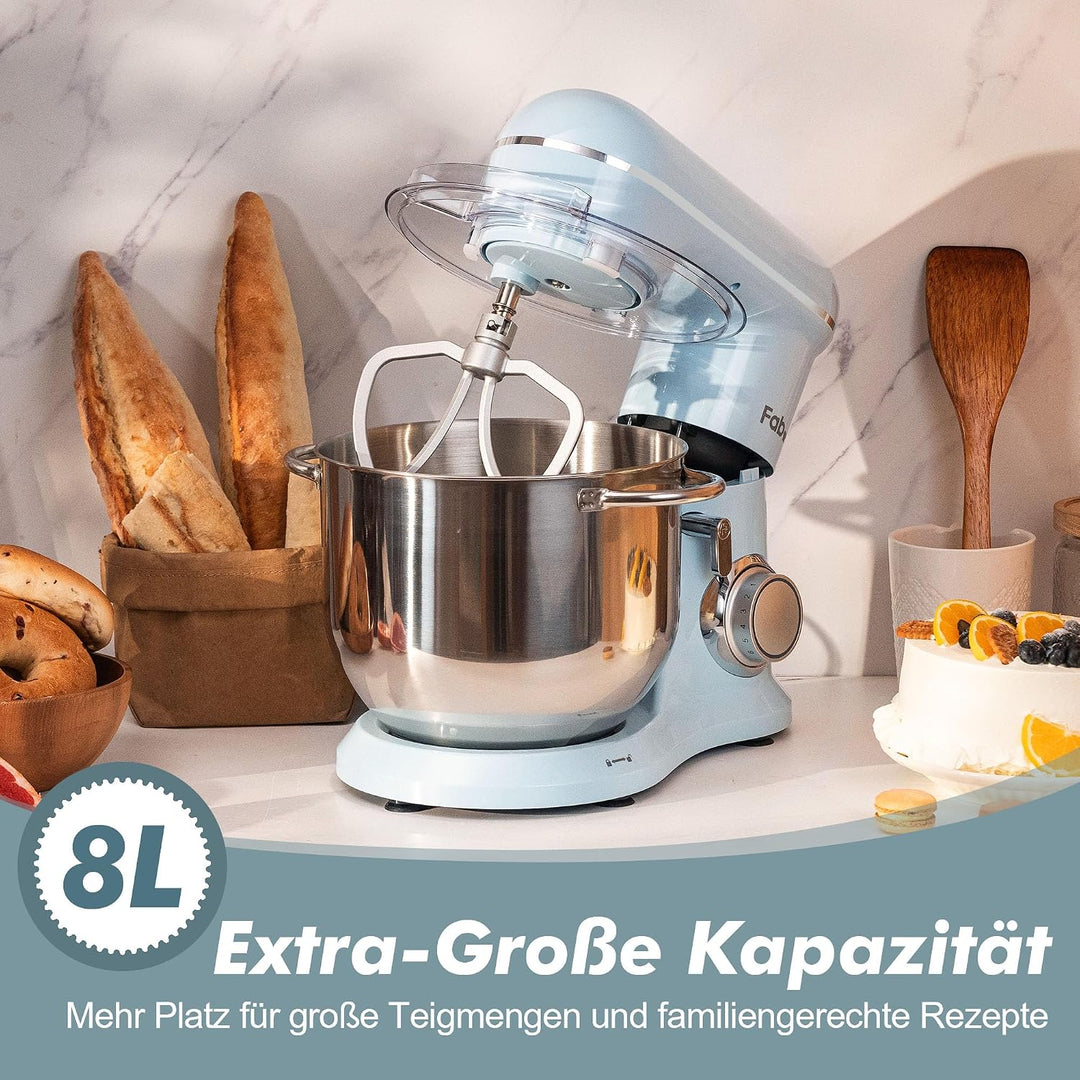Fab-Serie 8L Küchenmaschine von Kitchen in the box, leistungsstarke Rührmaschine bis zu 2000W, ideal
