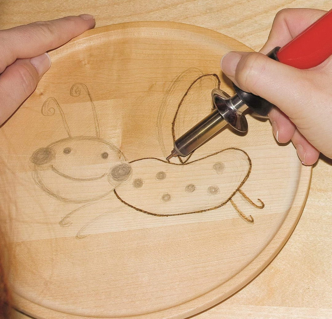 Brandmalkolben mit 9 verschiedenen Aufsätzen & Pebaro 20200 - Brennstempel, Formen und Symbole, 12-t