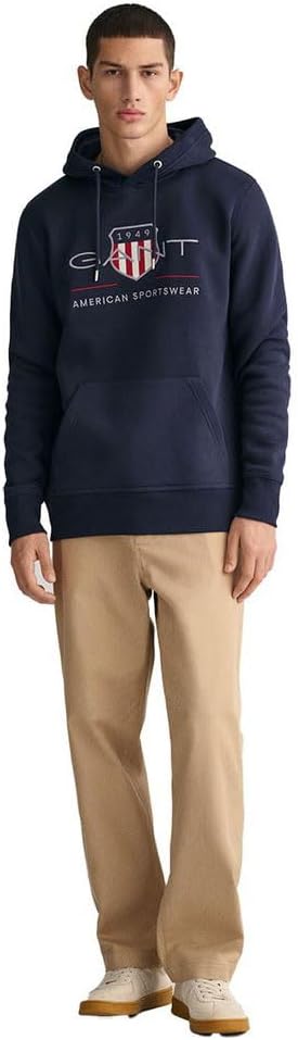 Gant Herren Reg Archive Shield Hoodie Kapuzenpullover (1er Pack) S Evening Blue, S Evening Blue