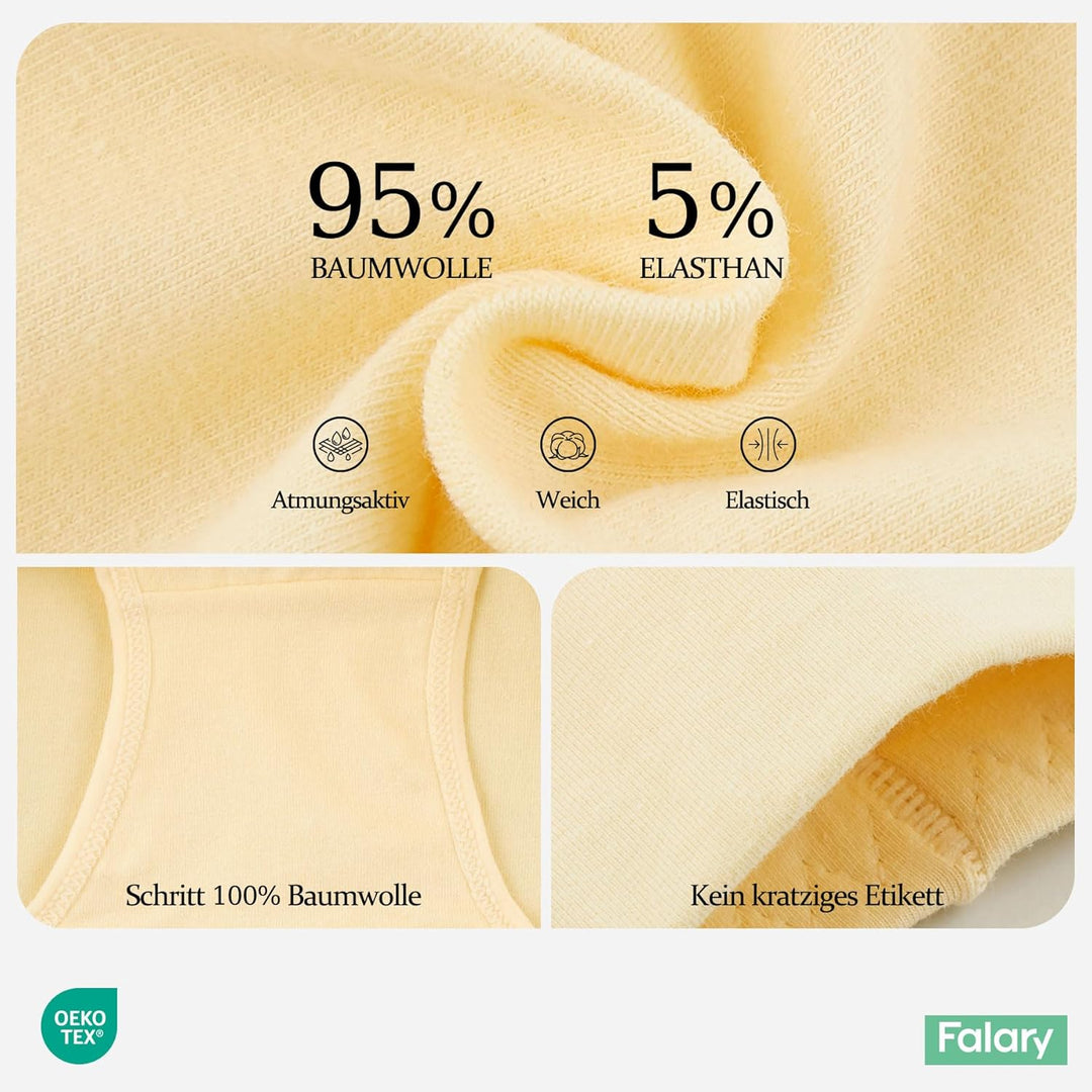 Unterhosen Damen Baumwolle Hohe Taille 5er Pack Stretch Atmungsaktiv Panties Weich Frauen Unterwäsch
