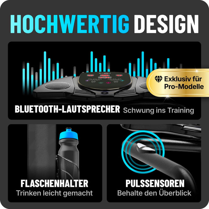 Bluefin Fitness Vibrationsplatte Pro Modell | Verbessertes Design mit Leisen Motoren und Eingebauten