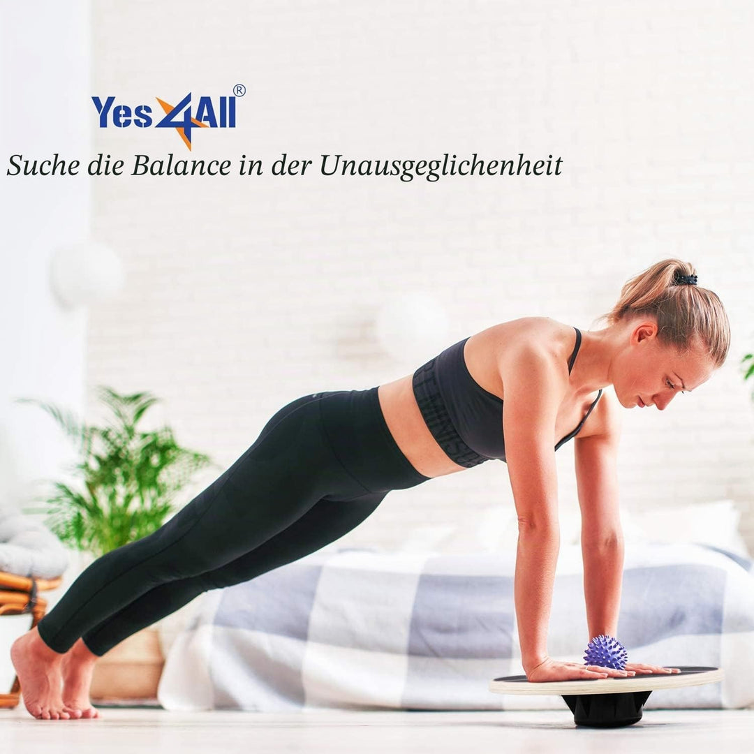 Yes4All Gleichgewichtsboard aus Holz; Wackelbrett mit Hochwertiger Rutschfester Oberfläche; Bevorzug