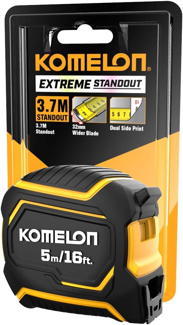 Komelon Extreme PWB52E Massband, 5 m (16 Fuss) x 32 mm, 3,7 m