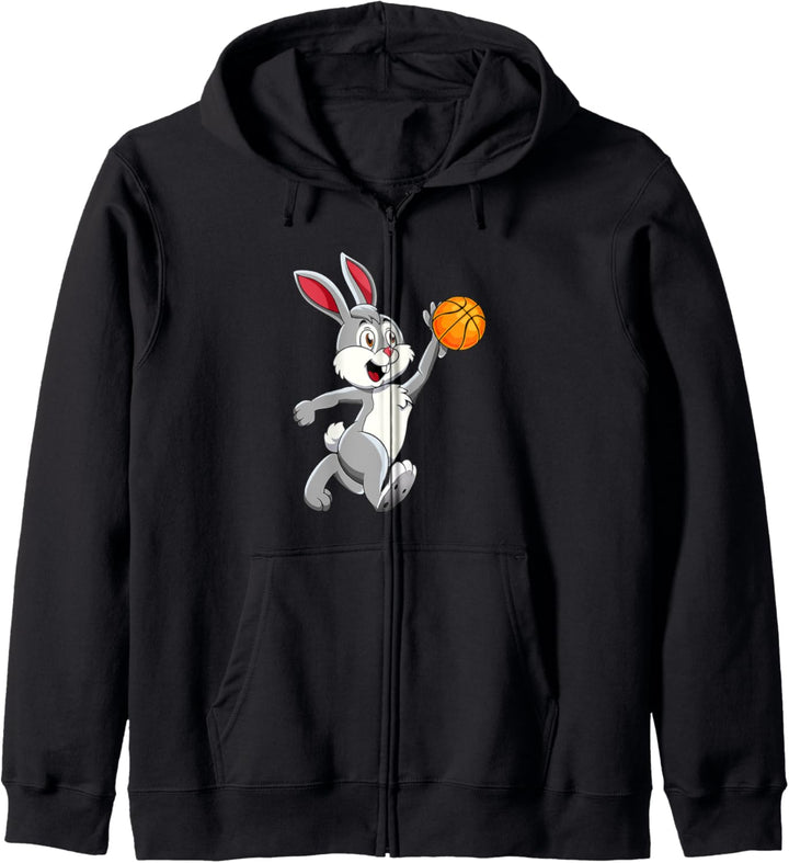Hase Basketball Dunk Happy Easter Day Jungen Herren Sport Kapuzenjacke