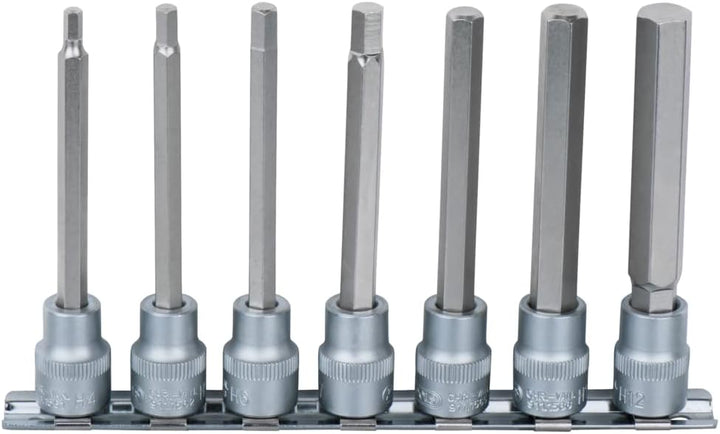 KS Tools 922.3897 7 6-kant Steckschlüsseleinsätze Schraubendreher Langschiene 3/8-12 mm 4 Stück