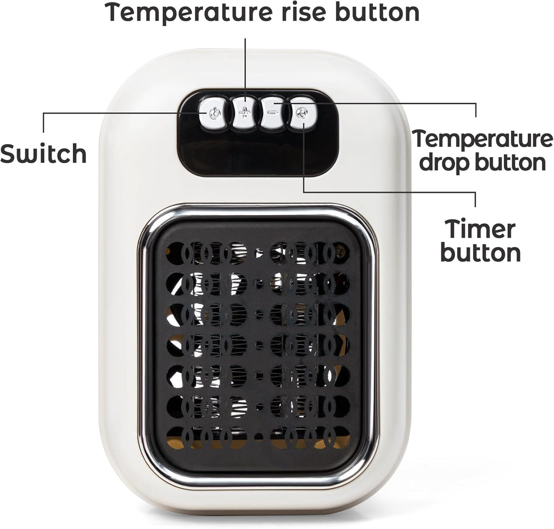 Steckdosen Heizlüfter 600W Keramik Heizung mit Thermostat Remote Wall Outlet Space PTC Keramische He