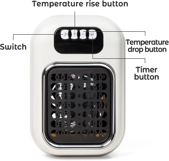 Steckdosen Heizlüfter 600W Keramik Heizung mit Thermostat Remote Wall Outlet Space PTC Keramische He