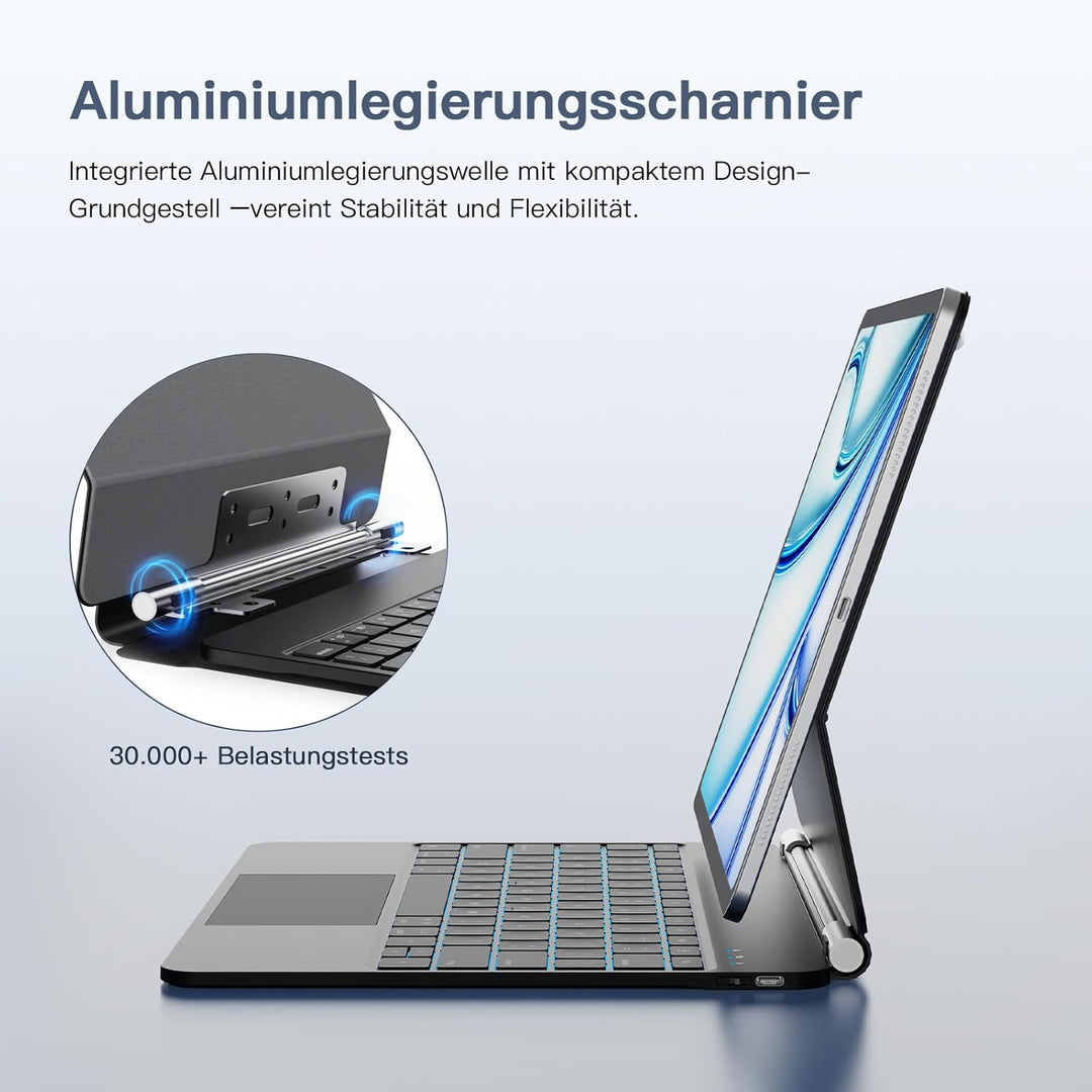 RAYMCRAFT Tastatur Hülle für iPad Air 13 Zoll (M4/M3/M2, 2026/2025/2024) &amp; iPad Pro 12.9 Zoll (6./5.