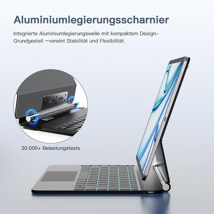 RAYMCRAFT Tastatur Hülle für iPad Air 13 Zoll (M4/M3/M2, 2026/2025/2024) &amp; iPad Pro 12.9 Zoll (6./5.