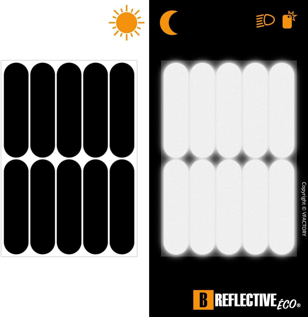B REFLECTIVE - 6 x Set Aufkleber Retro Reflektierende Aufkleber Motorradhelm, Fahrrad, Roller,... –