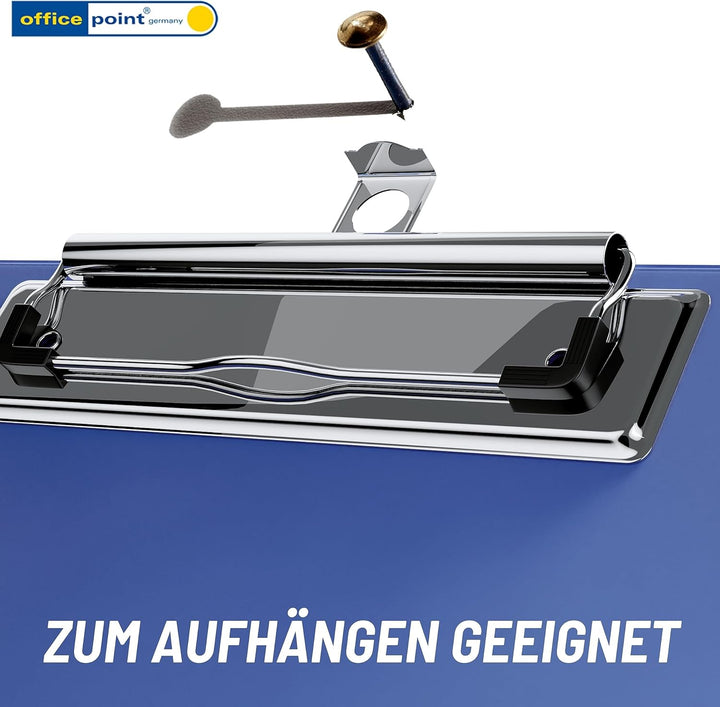 OFFICEPOINT Klemmbrett Set A4 hoch | 10 Stück | Schreibbrett Schreibplatte mit Folienüberzug | Clipb
