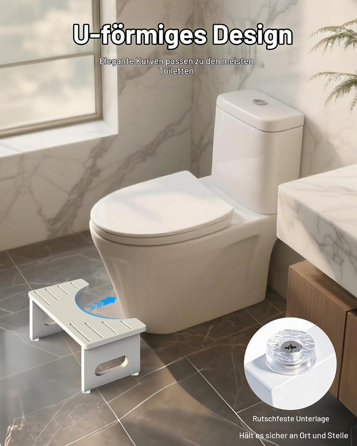 Toilettenhocker Holz – WC Hocker fur Erwachsene – Toilettenhocker Holz Klappbar - Squatty Kackhocker