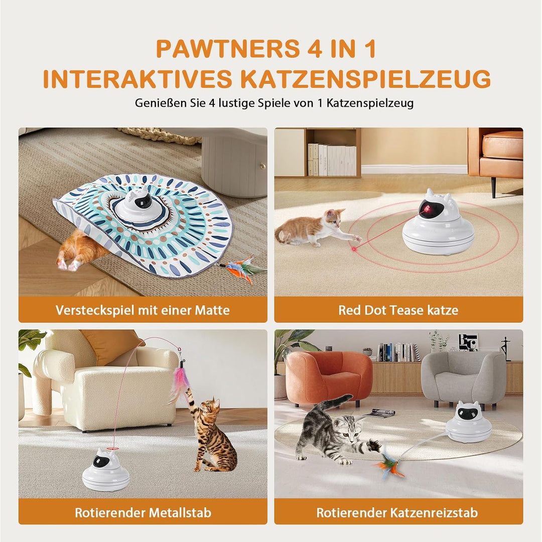 Interactive Cat Toy for Indoor Cats, Cat Toys with Moving Feathers & Chasing Butterfly, Rechargeable