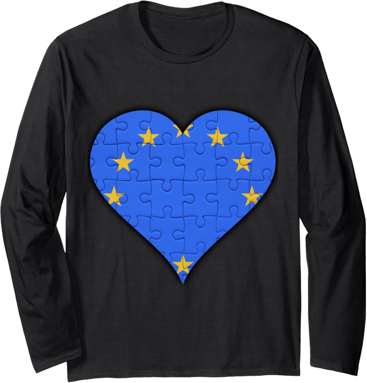 Europäische Union Europäische Union Flagge Herz Langarmshirt